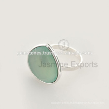 Beautiful Aqua Calcédoine Gemstone King And Queen Silver Engagement Jewelry For Wholesale